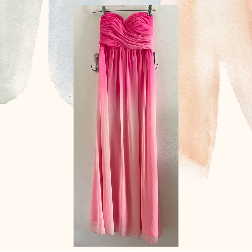 Bright pink ombré formal dress